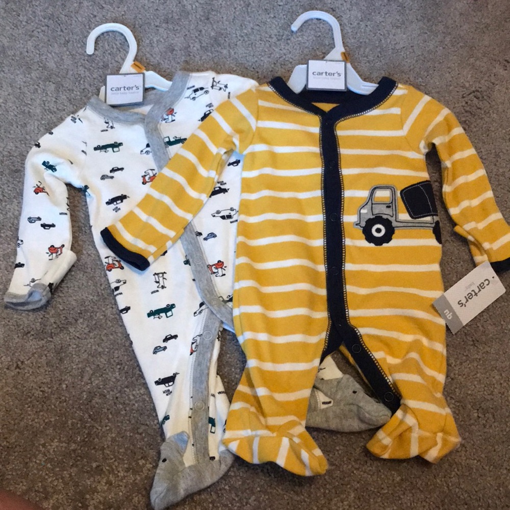 NWT Carter’s Bundle 2 NB Snap Up Pajamas Baby Boy